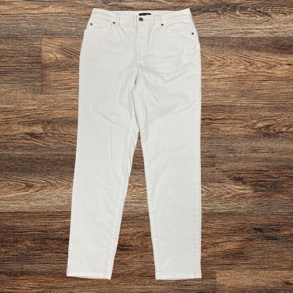 Eileen Fisher Girlfriend Jeans Sz S (32x29) White Organic Stretch Denim